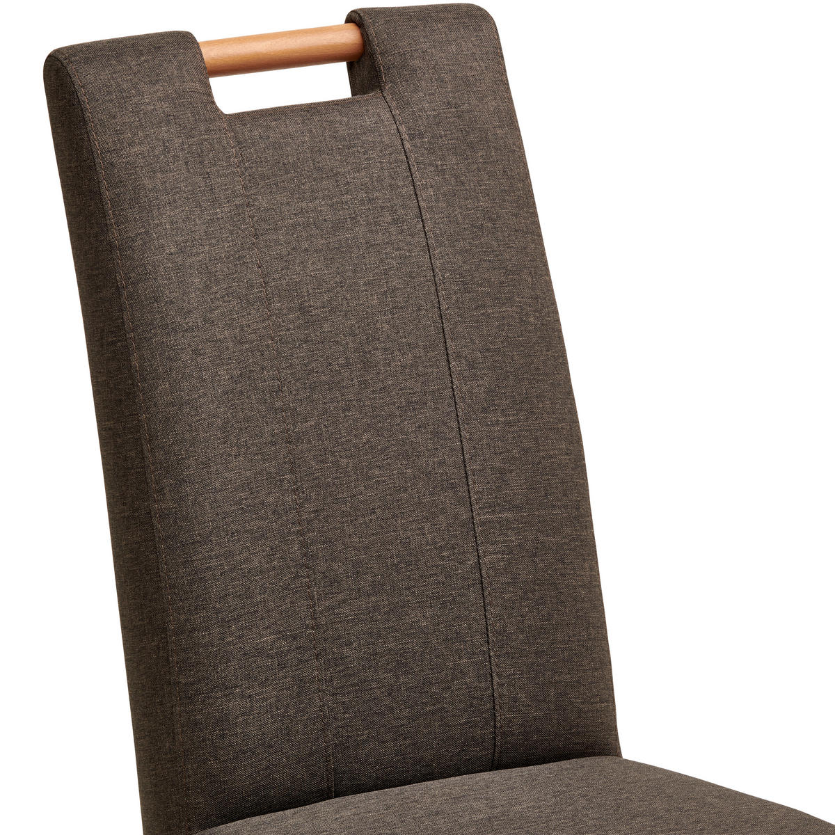STUHL Webstoff Dunkelbraun Buche massiv  - Dunkelbraun/Naturfarben, MODERN, Holz/Textil (46/101/62cm) - Livetastic