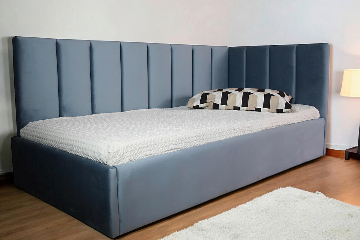 PAT TAPITAT 90X200 CM  in albastru deschis  - albastru deschis, Modern, textil - Hom`in