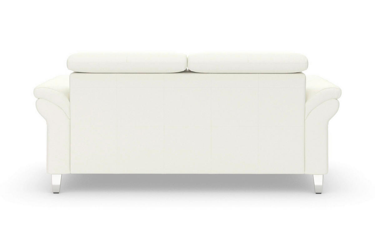 3-SITZER-SOFA ARNGAST E Echtleder Weiß  - Chromfarben/Weiß, Basics, Leder/Metall (186/84/93cm) - Sit & More