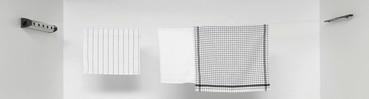 ŠNÚRA NA BIELIZEŇ - strieborná, Design, kov (48,3/7,6/8cm) - Brabantia