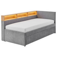 STAURAUMBETT 120/200 cm  in Grau, Eichefarben  - Eichefarben/Grau, MODERN, Holz/Holzwerkstoff (120/200cm) - Stylife