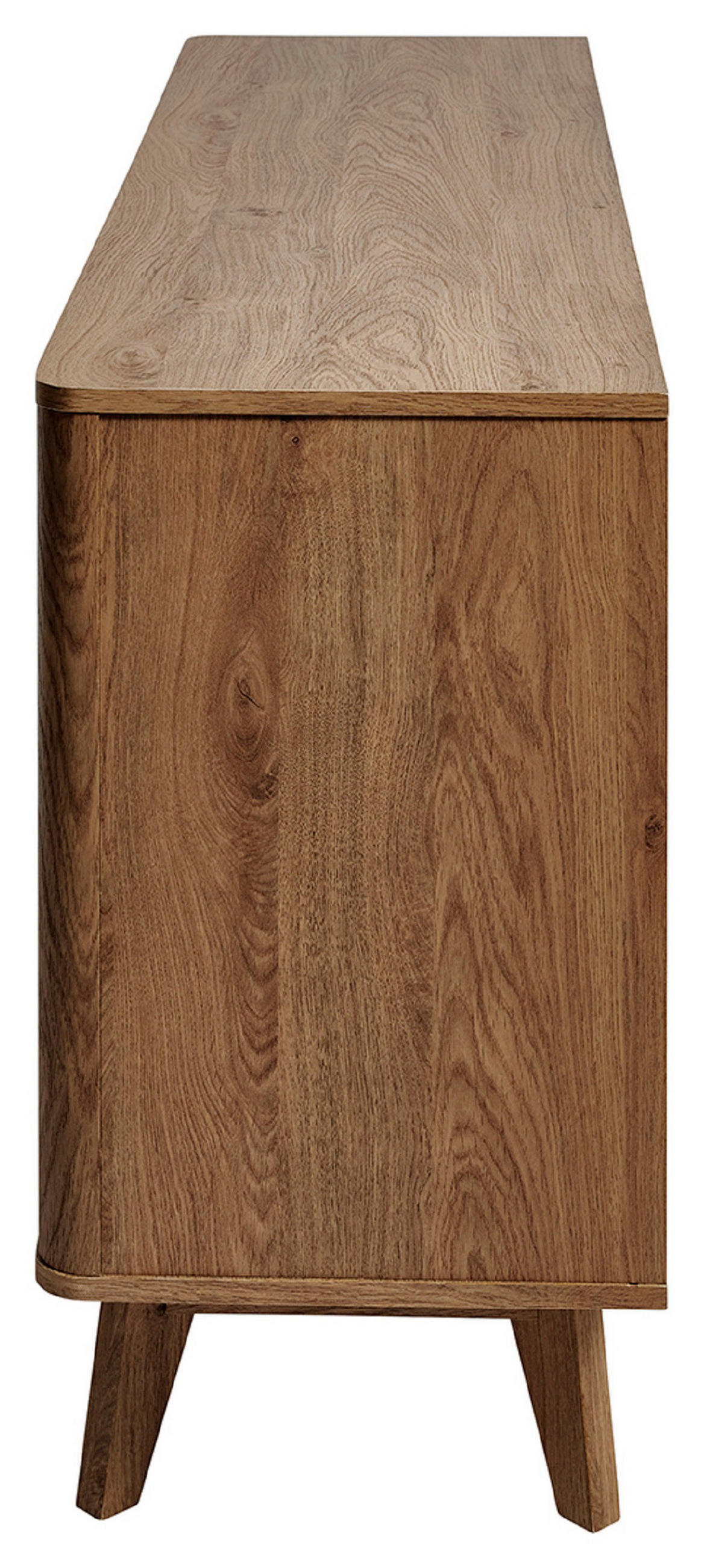 SIDEBOARD 148/76/39,8 cm  in Eichefarben  - Eichefarben/Alufarben, Modern, Holzwerkstoff/Metall (148/76/39,8cm) - MID.YOU
