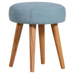 HOCKER Flachgewebe Hellblau  - Naturfarben/Hellblau, Design, Holz/Textil (36/36/42cm) - Carryhome