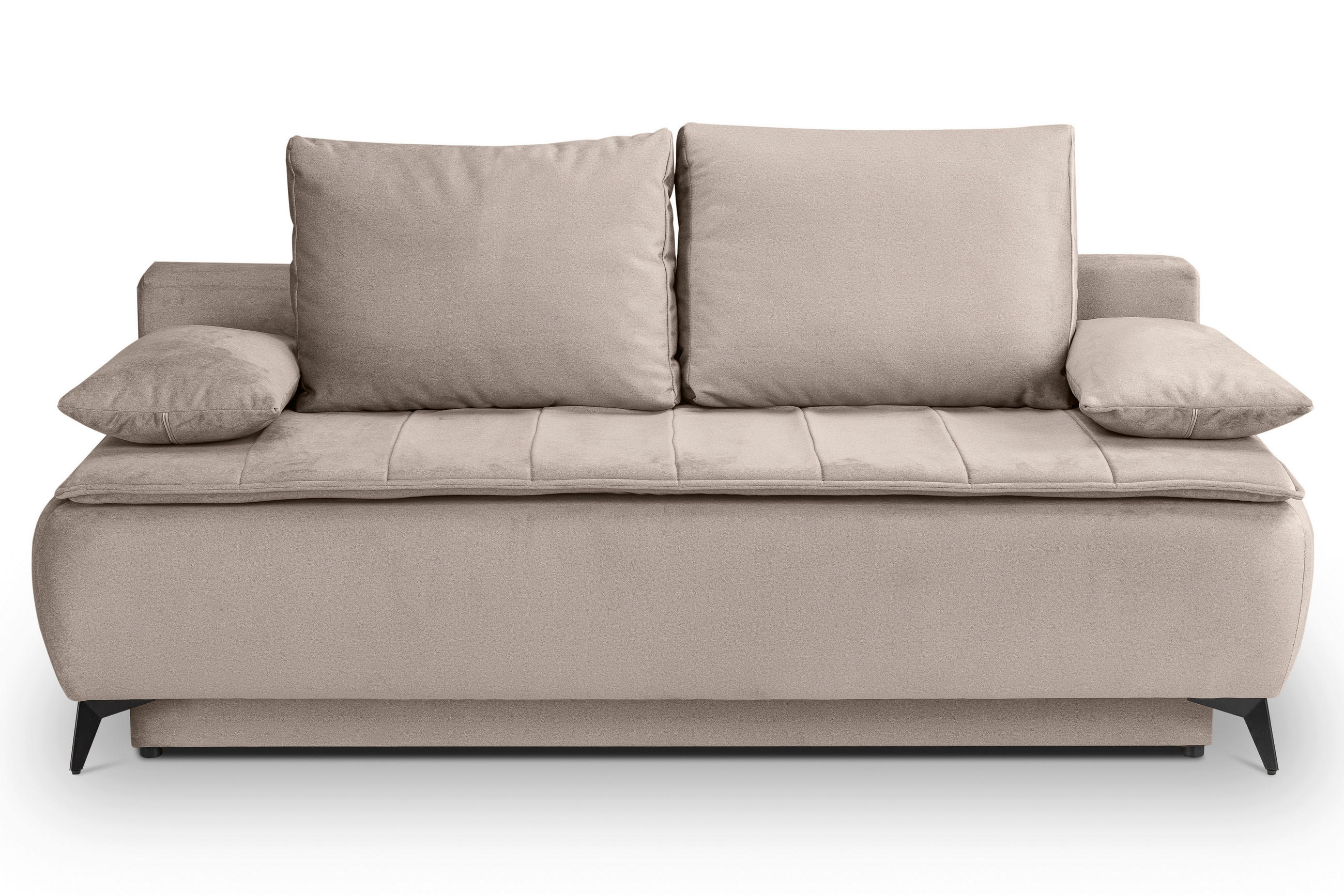 SCHLAFSOFA SENDI  mit Beige  - Beige/Schwarz, Basics, Textil/Metall (210/103/90cm) - MID.YOU