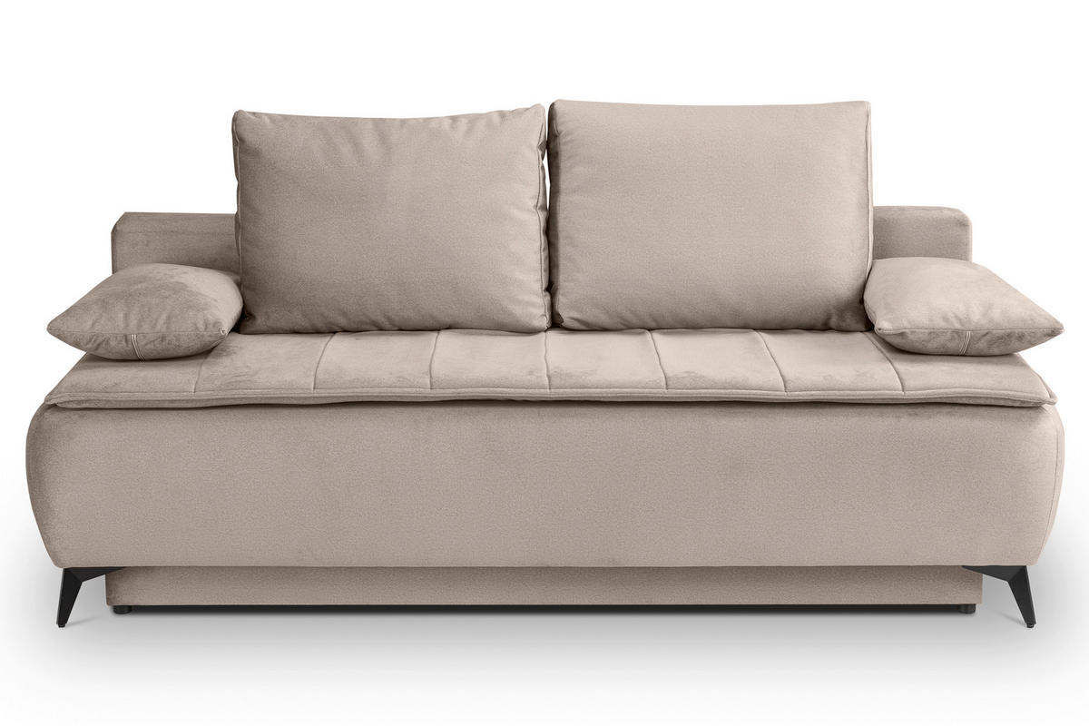 SCHLAFSOFA SENDI  mit Beige  - Beige/Schwarz, Basics, Textil/Metall (210/103/90cm) - MID.YOU