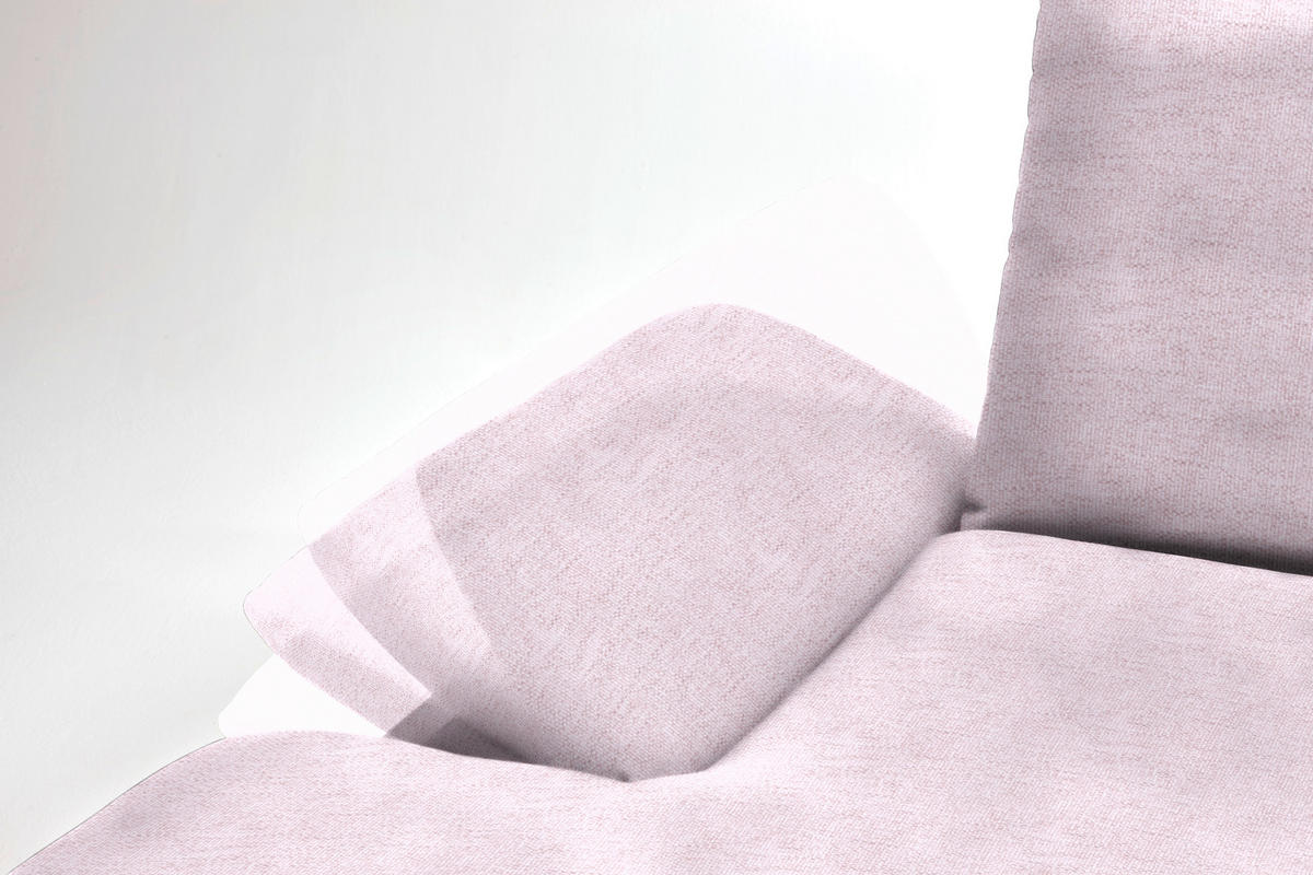 ECKSOFA in Flachgewebe Hellrosa  - Hellrosa/Schwarz, Design, Holz/Textil (159/314cm) - Dieter Knoll