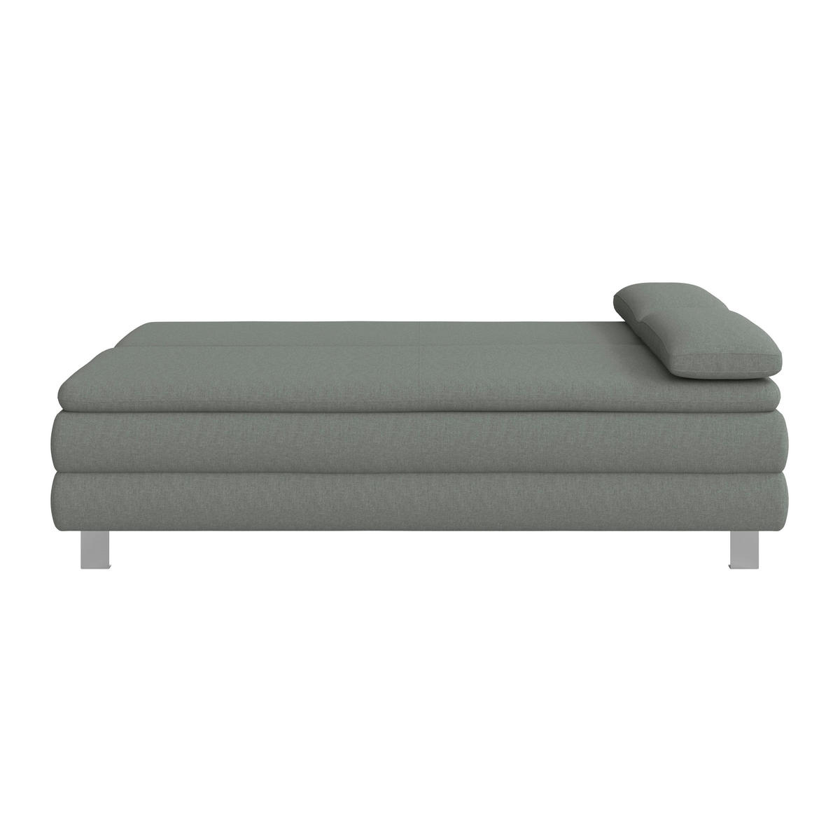 BOXSPRINGSOFA  mit Liegefunktion, Rücken echt Flachgewebe Grün  - Silberfarben/Grün, Design, Textil/Metall (202/96/105cm) - Carryhome