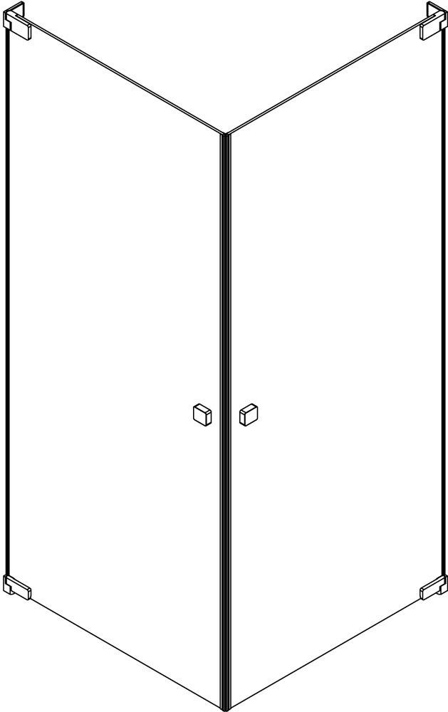 DUSCHKABINE 90/200/80 cm  in Chromfarben  - Chromfarben, MODERN, Glas/Metall (90/200/80cm) - Schöner Wohnen