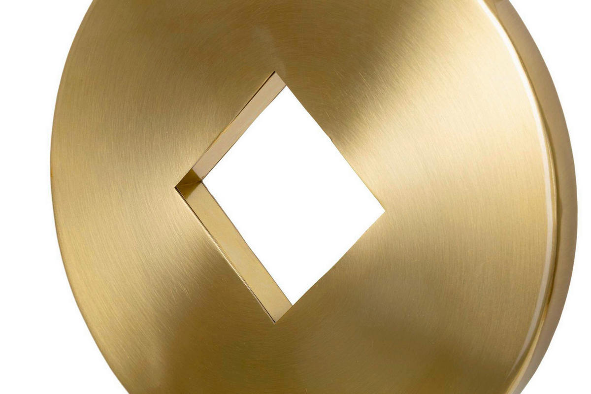 TISCHLEUCHTE - Goldfarben/Weiß, Basics, Glas/Metall (21/50/21cm)