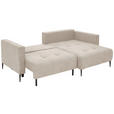 ECKSOFA Beige Velours  - Beige/Schwarz, KONVENTIONELL, Textil/Metall (226/155cm) - Carryhome