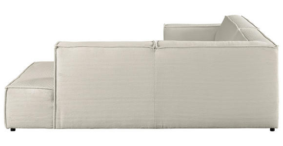 ECKSOFA in Cord Creme  - Creme/Schwarz, KONVENTIONELL, Kunststoff/Textil (254/224cm) - Hom`in