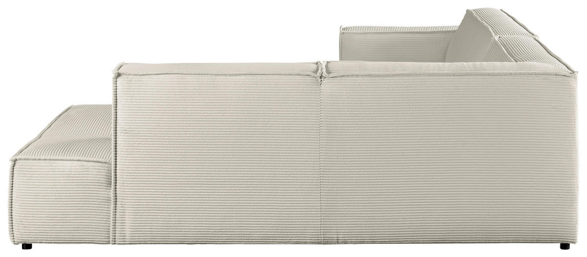 ECKSOFA Creme Cord  - Creme/Schwarz, KONVENTIONELL, Kunststoff/Textil (254/224cm) - Hom`in