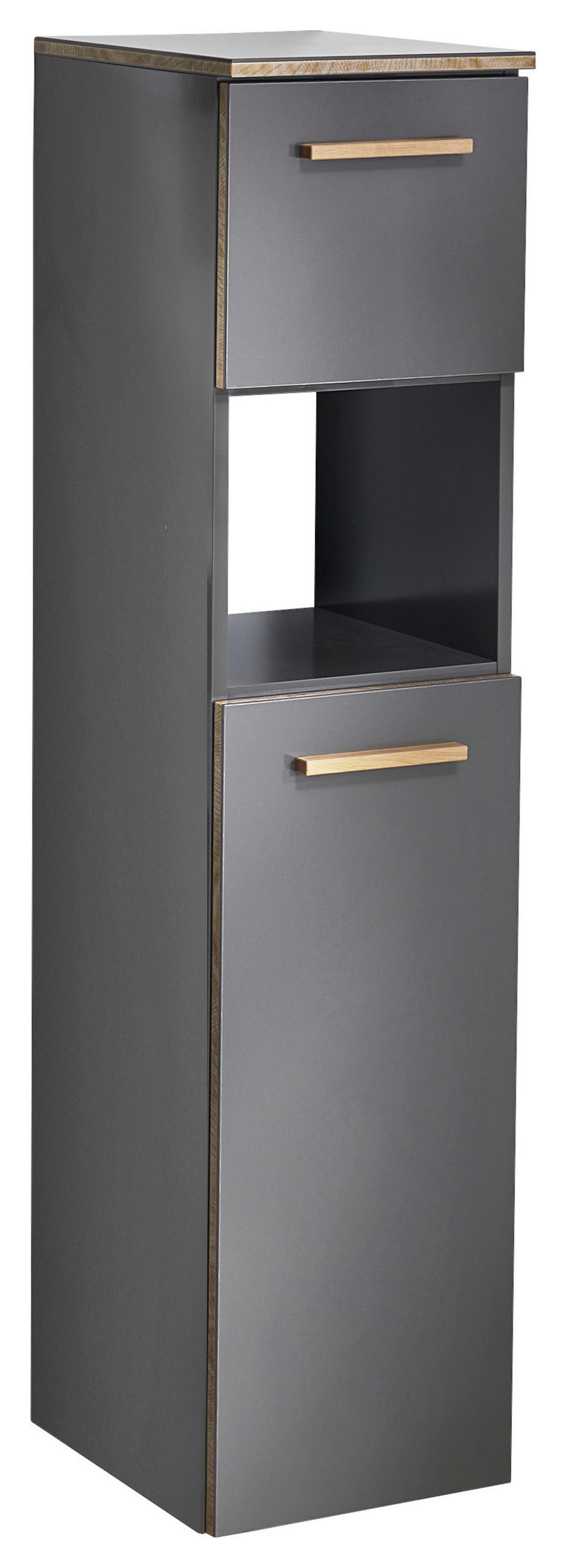 MIDISCHRANK 30/123,2/33 cm  - Eichefarben/Grau, Konventionell, Holzwerkstoff (30/123,2/33cm) - Xora