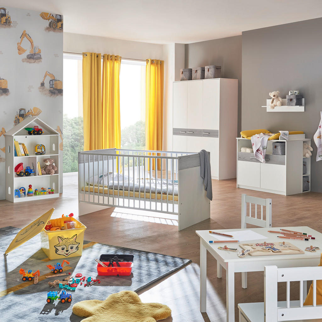 Thumbnail - My Baby Lou Babykleiderschrank Spring, Weiß, Pinien, Holzwerkstoff, 2 Fächer, 135x195x53 cm, Babymöbel, Babykleiderschra...