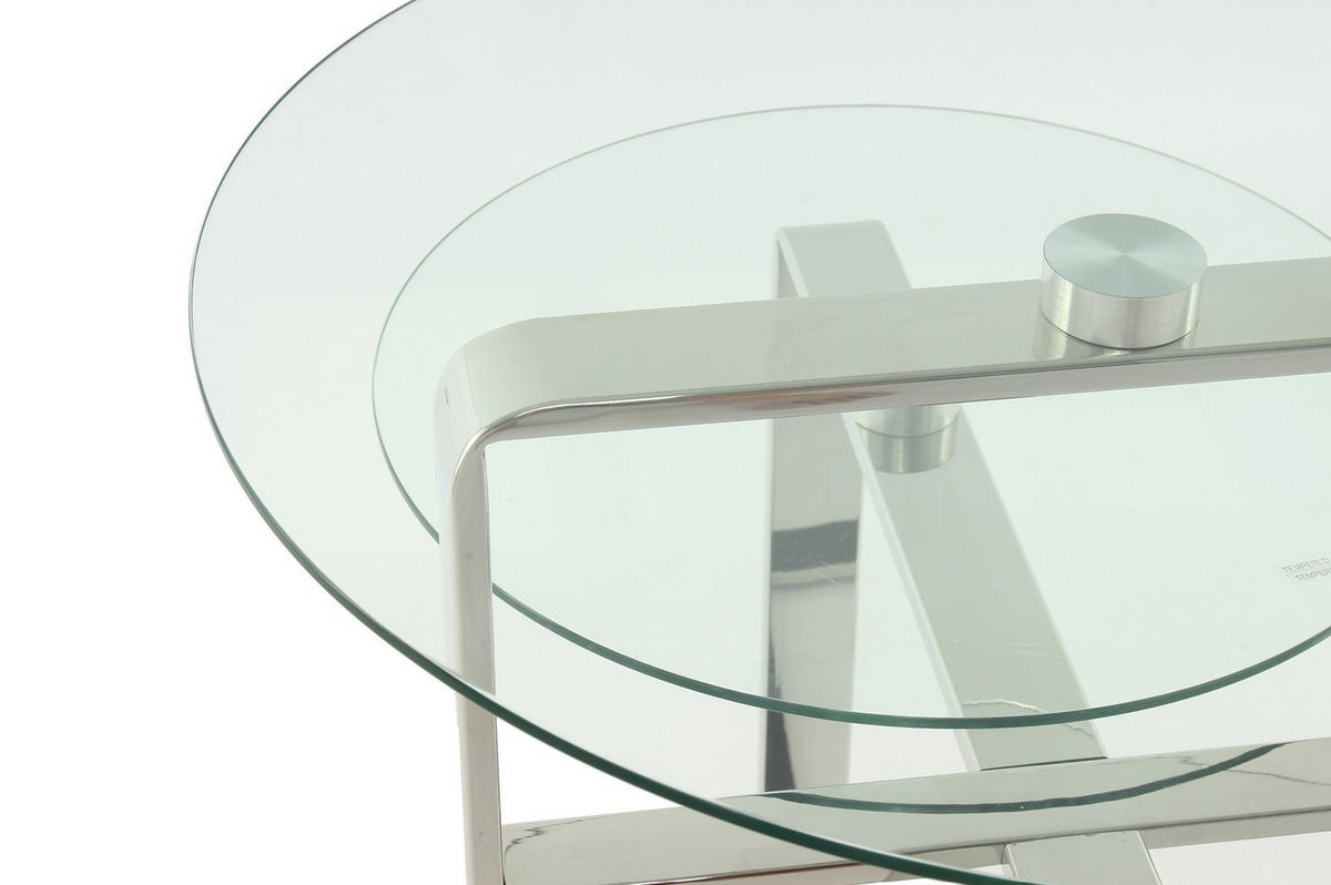 BEISTELLTISCH in Metall, Glas  - Silberfarben, Design, Glas/Metall (59/60/59cm) - Kayoom
