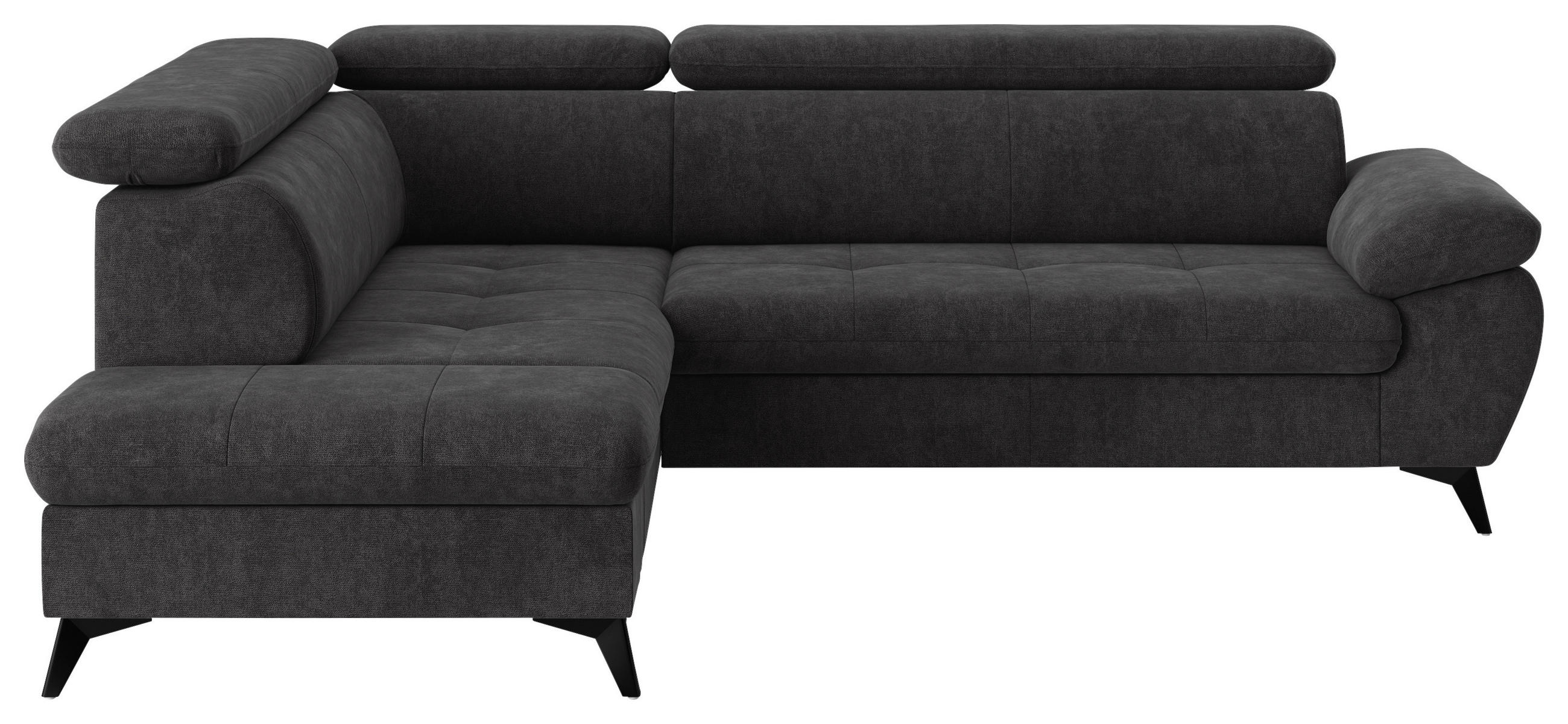 ECKSOFA in Dunkelgrau  - Schlammfarben/Dunkelgrau, Textil/Metall (207/265cm) - MID.YOU