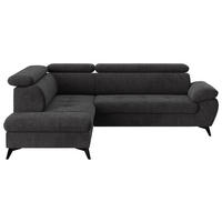 ECKSOFA Dunkelgrau  - Schlammfarben/Dunkelgrau, Textil/Metall (207/265cm) - MID.YOU