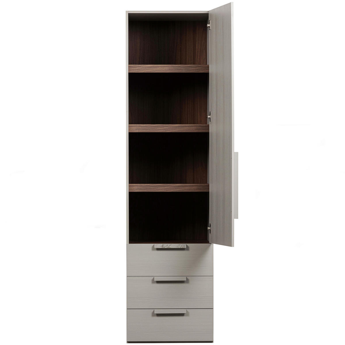 DREHTÜRENSCHRANK 55/210/58 cm 1-türig Grau  - Grau, Design, Holz (55/210/58cm) - Livetastic