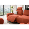 ECKSOFA in Velours Terracotta  - Terracotta/Schwarz, Design, Kunststoff/Textil (326/236cm) - Xora