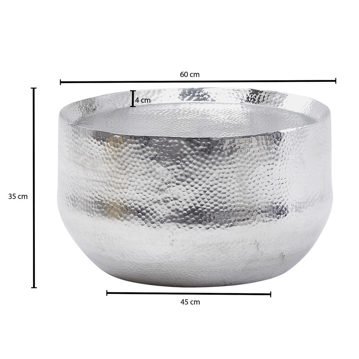 KLUBSKA MIZA, srebrne barve  - srebrne barve, Moderno, kovina (60/60/35cm) - MID.YOU