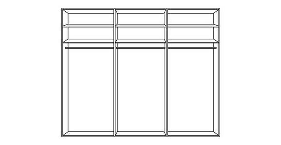 SCHWEBETÜRENSCHRANK  in Grau  - Schwarz/Grau, Design, Glas/Holzwerkstoff (249/222/68cm) - Moderano