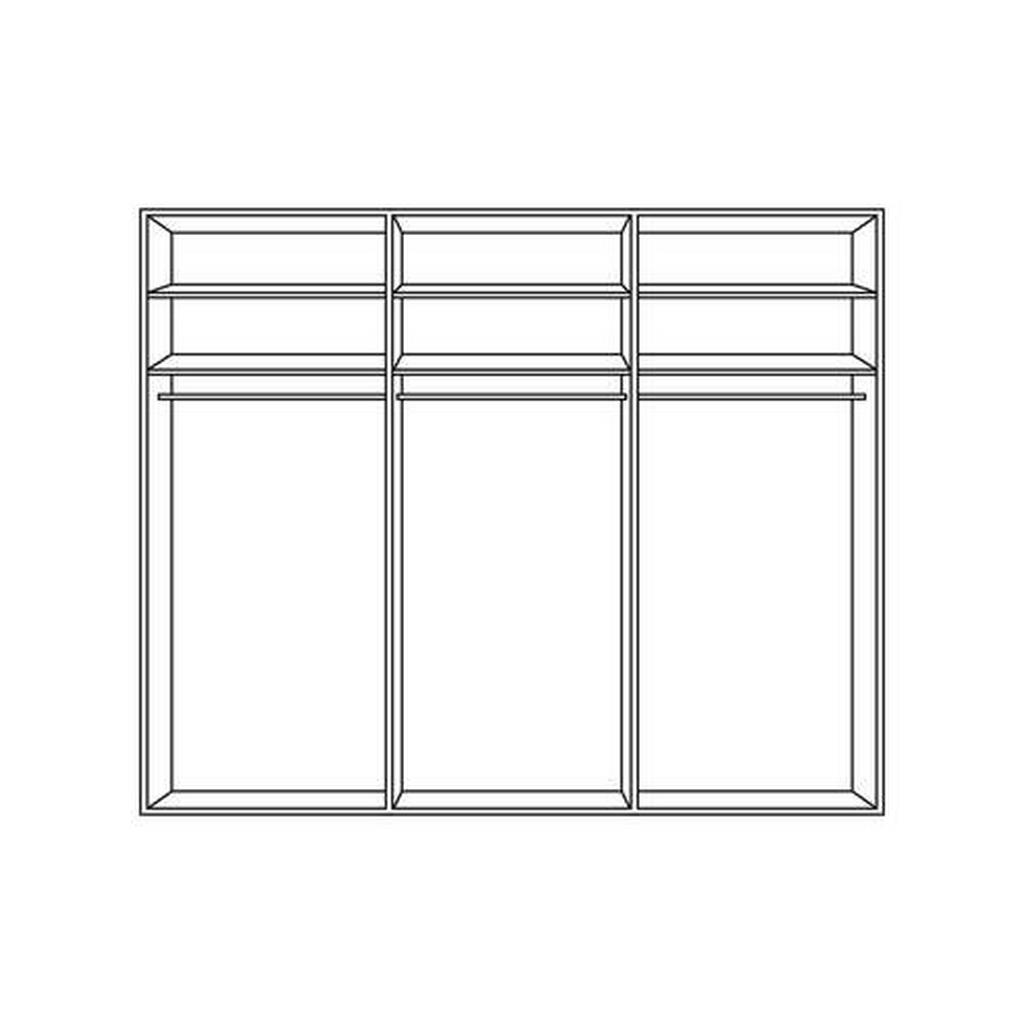 Thumbnail - Moderano Schwebetürenschrank Sinfonie Plus, Sonoma Eiche, Metall, 6 Fächer, 249x222x68 cm, Beimöbel erhältlich, umfangre...