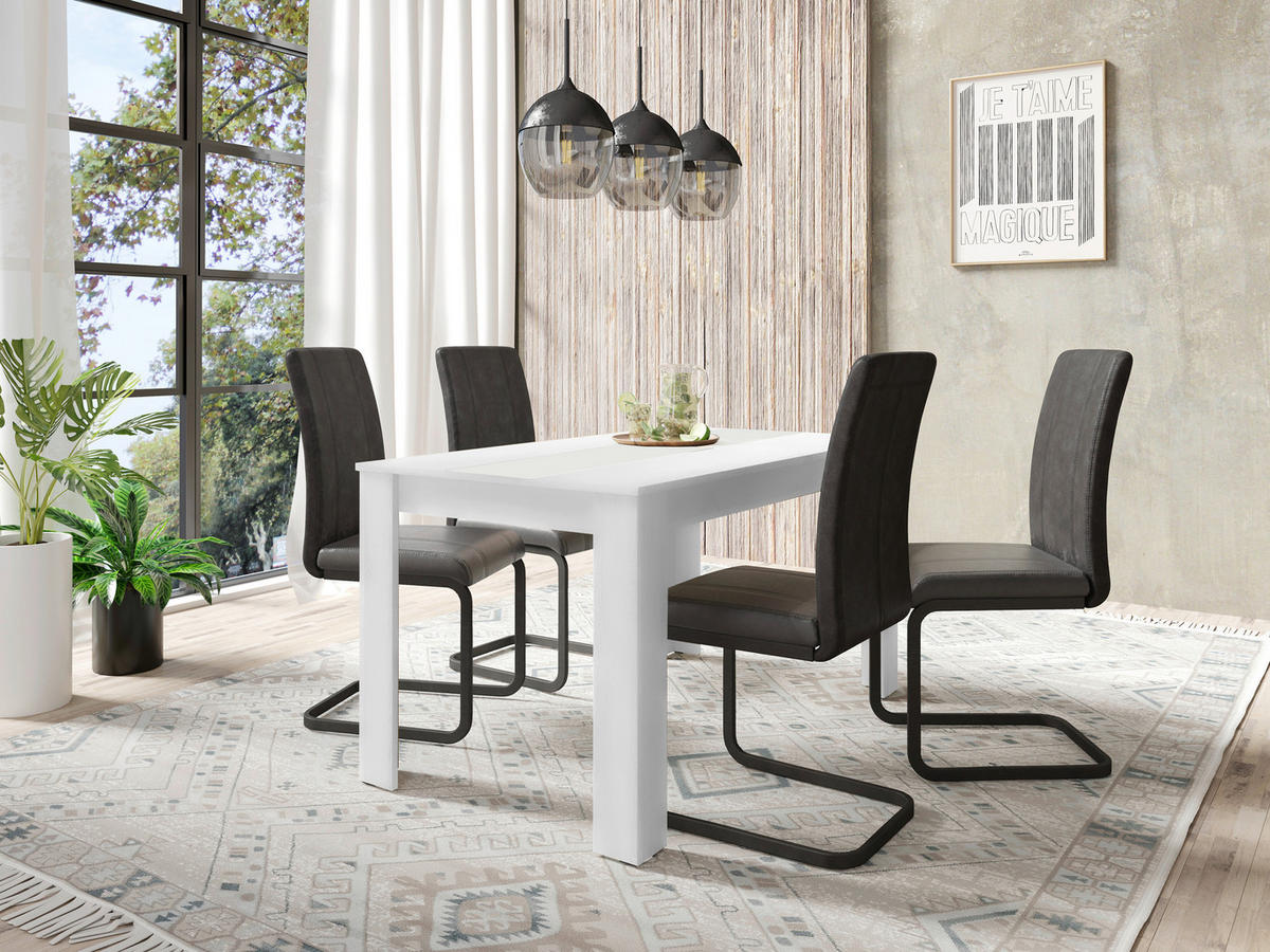 ESSTISCH 160/90/75 cm Nachbildung  Holzwerkstoff in verschiedenen Größen erhältlich, schnell aufzubauende und stabile Arbeitsfläche rechteckig Weiß  - Weiß, MODERN, Holzwerkstoff (160/90/75cm) - MID.YOU