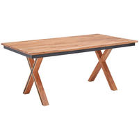 ESSTISCH in Holz, Metall   - Schwarz/Naturfarben, Design, Holz/Metall (180/76/100cm) - Livetastic