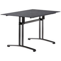 TABLE DE JARDIN PLIANTE 120/80/73 cm Metall, Holzwerkstoff rechteckig  - gris/couleur d'ardoise, Basics, métal/matériau de bois (120/80/73cm) - Sieger