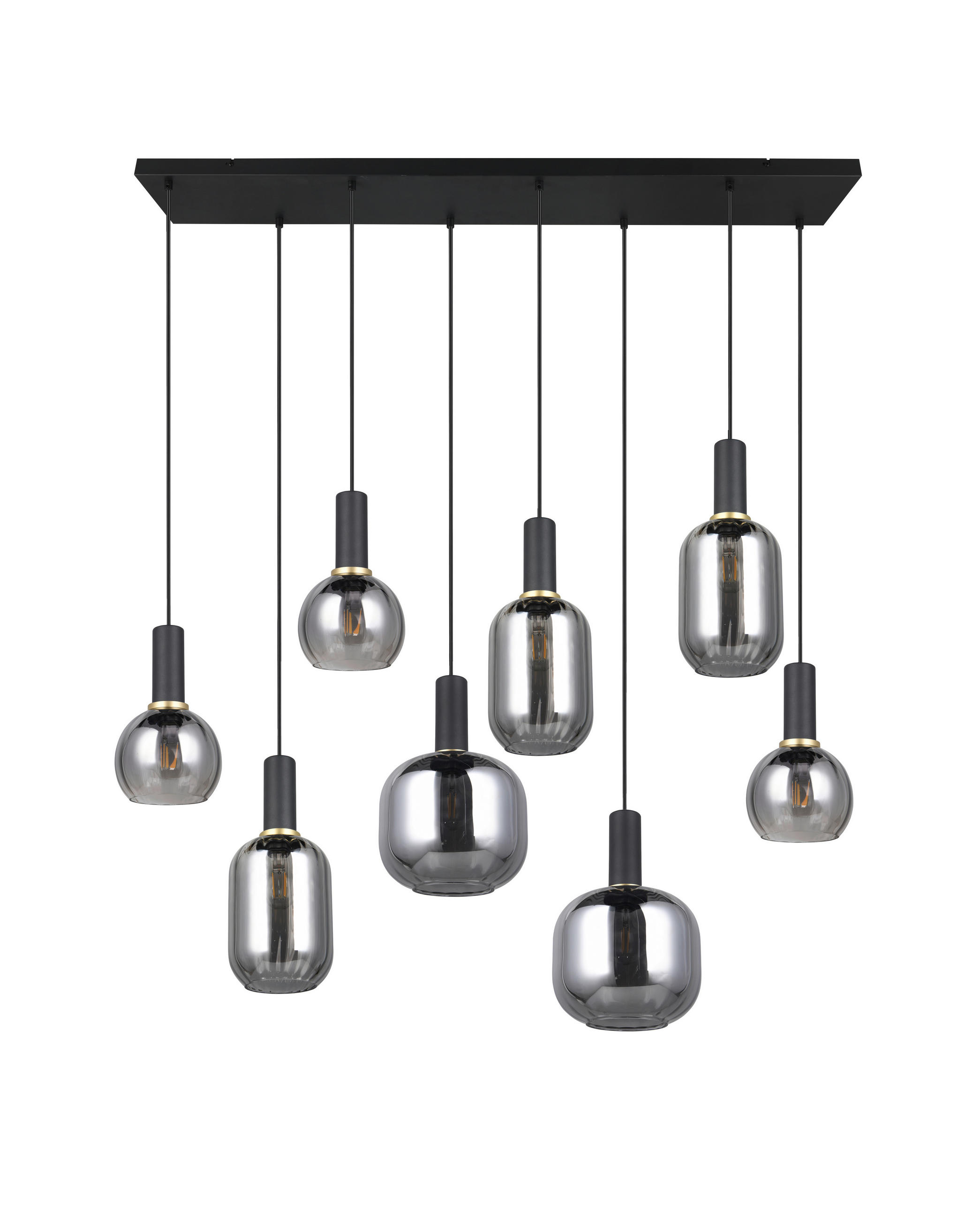 HÄNGELEUCHTE Diva 120/32,5/150 cm   - Chromfarben/Schwarz, Basics, Glas/Metall (120/32,5/150cm) - Trio Leuchten