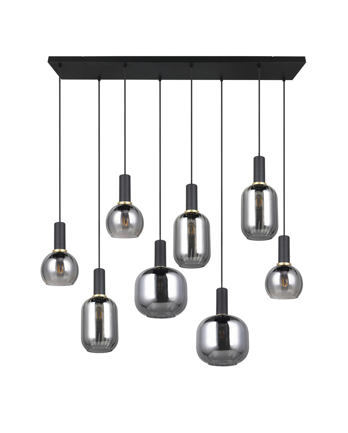 ZÁVESNÉ SVIETIDLO, 120/32,5/150 cm  - čierna/chrómová, Basics, kov/sklo (120/32,5/150cm) - Trio Leuchten