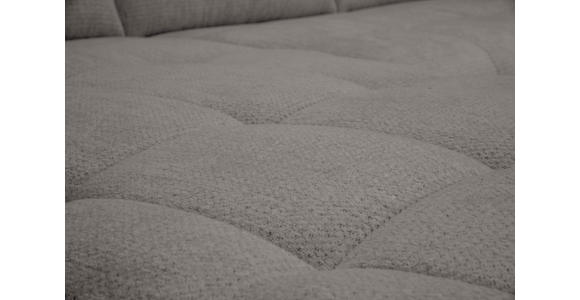 ECKSOFA Graubraun Chenille Armlehnenkissen, Rücken echt, Sitztiefenverstellung  - Graubraun/Schwarz, KONVENTIONELL, Textil/Metall (215/313cm) - Hom`in