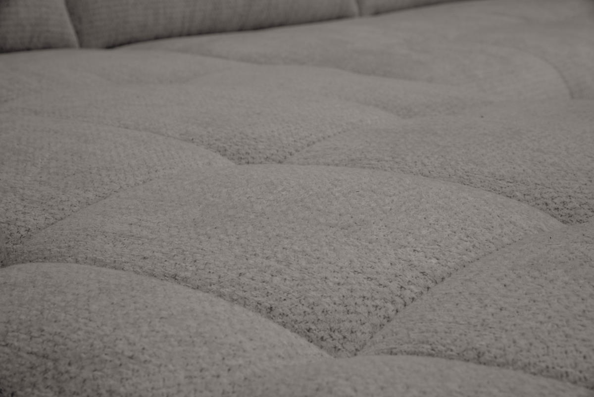 ECKSOFA Graubraun Chenille Armlehnenkissen, Rücken echt, Sitztiefenverstellung  - Graubraun/Schwarz, KONVENTIONELL, Textil/Metall (215/313cm) - Hom`in