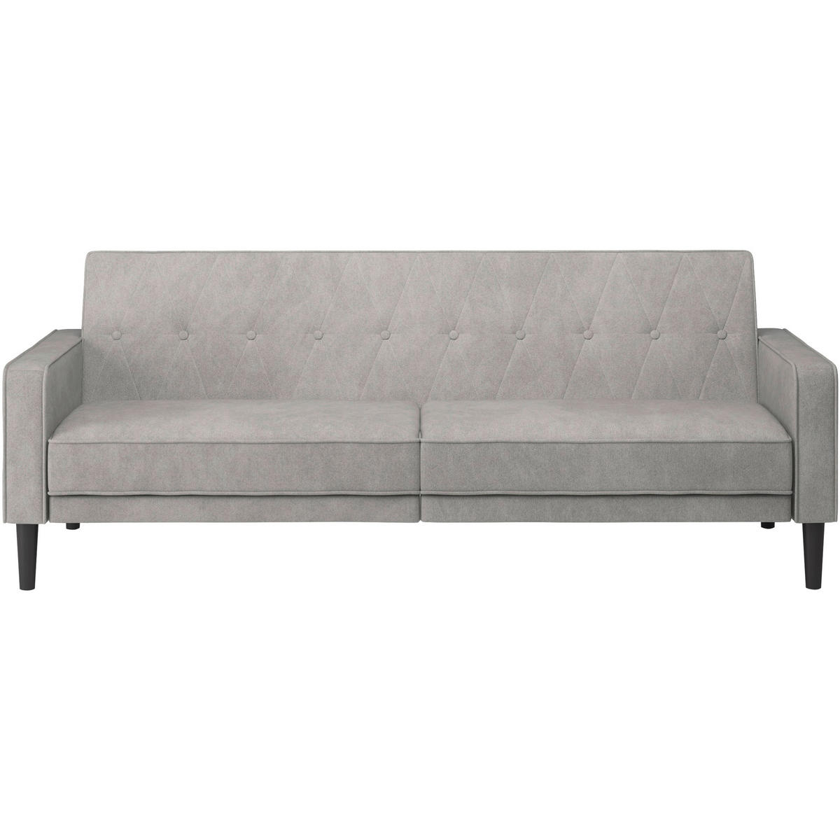 SCHLAFSOFA AARHUS in Webstoff Hellgrau Skandinavisch, Modern  - Hellgrau/Braun, Basics, Holz/Textil (213/81/86cm) - Livetastic