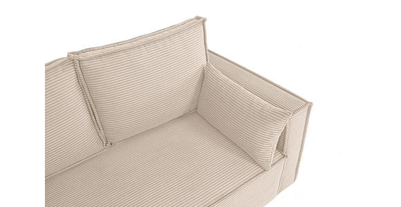 SCHLAFSOFA  mit Rücken echt, Armteil links, Armteil rechts Cord Beige  - Beige/Schwarz, Design, Textil (232/85/92cm) - Xora
