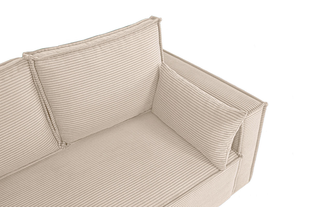 SCHLAFSOFA  mit Rücken echt, Armteil links, Armteil rechts Cord Beige  - Beige/Schwarz, Design, Textil (232/85/92cm) - Xora