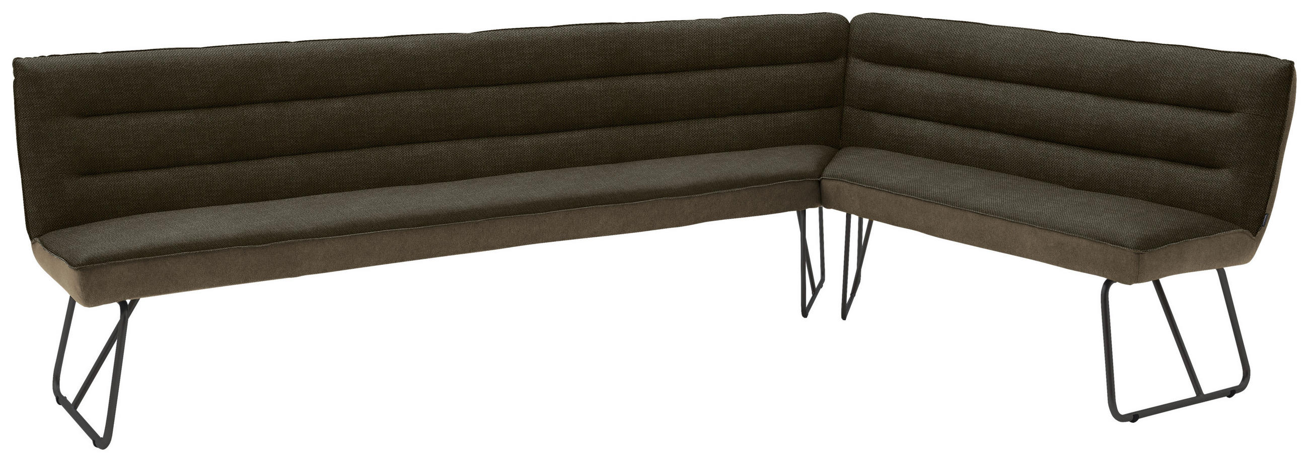 ECKBANK 284/184 cm  in Braun, Schwarz, Dunkelbraun  - Dunkelbraun/Schwarz, Design, Textil/Metall (284/184cm) - Dieter Knoll