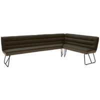 ECKBANK 284/184 cm Flachgewebe Braun, Schwarz, Dunkelbraun   - Dunkelbraun/Schwarz, Design, Textil/Metall (284/184cm) - Dieter Knoll