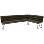 ECKBANK 284/184 cm  in Braun, Schwarz, Dunkelbraun  - Dunkelbraun/Schwarz, Design, Textil/Metall (284/184cm) - Dieter Knoll