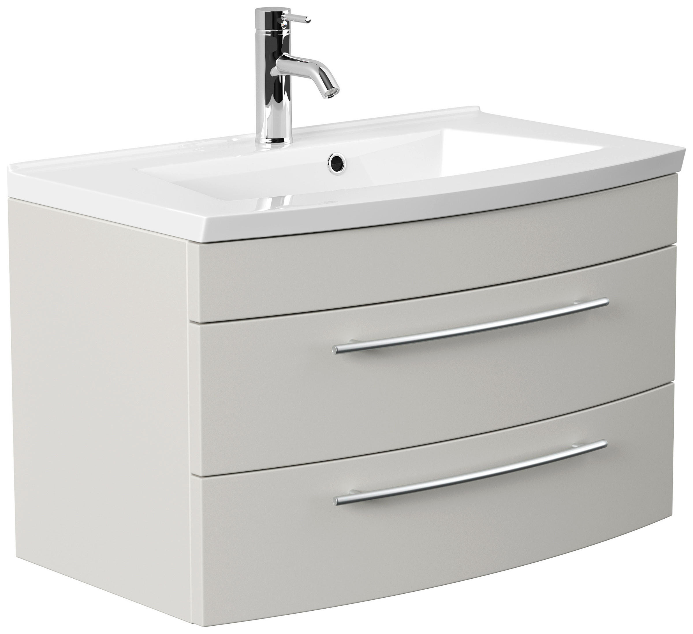 UMIVAL. ENOTA Z UMIVALNIKOM  - kašmir/bela, Trend, kamen/kovina (80cm) - MID.YOU
