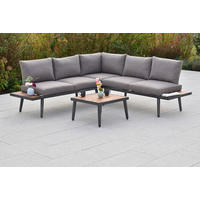 GARTENSET 3-teilig  - Graphitfarben/Naturfarben, MODERN, Kunststoff/Textil - Gardenson