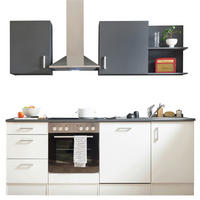 BLOK KUHINJA BEZ APARATA  antracit, bijela  - bijela/srebrne boje, Basics, drvni materijal/plastika (220cm) - Ti'me