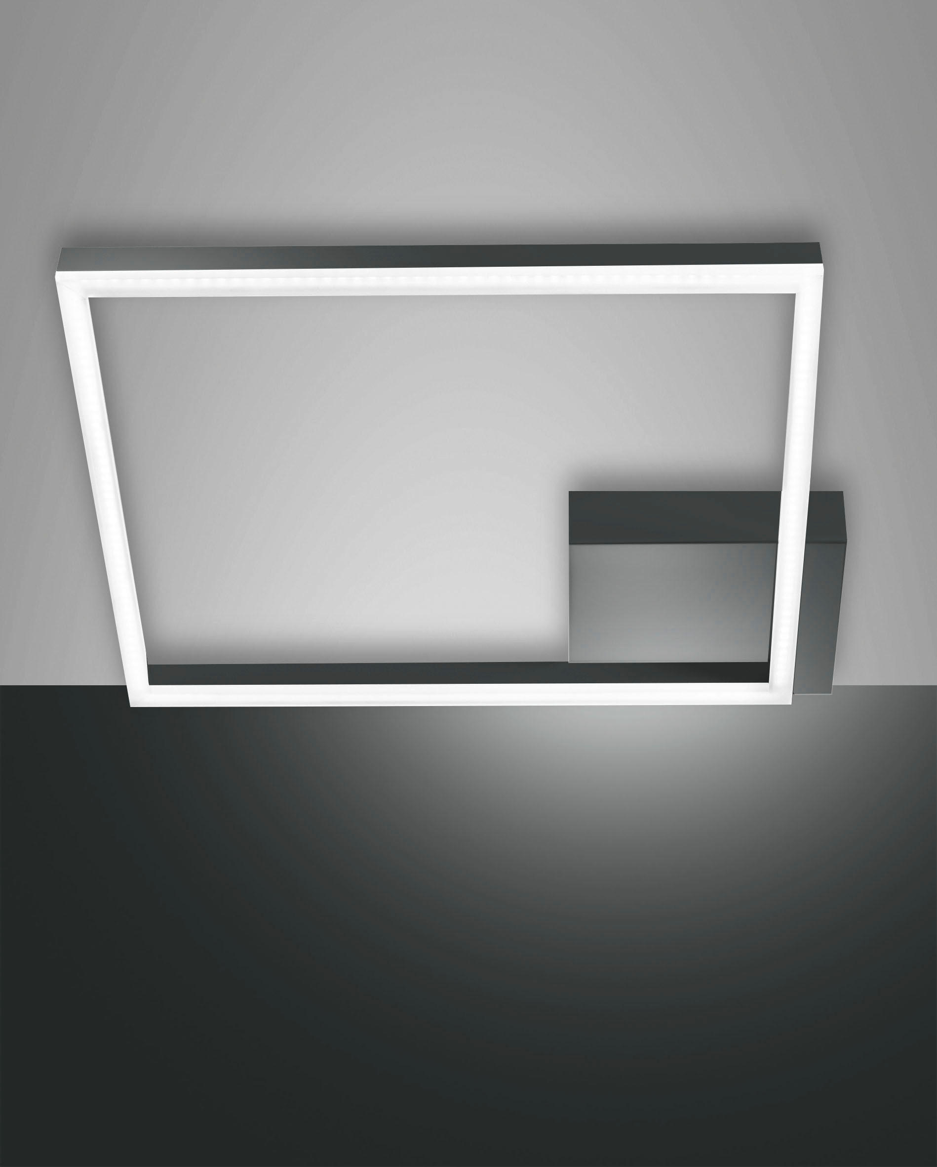LED-WANDLEUCHTE Bard 45/45/6,5 cm   - Anthrazit, Design, Kunststoff/Metall (45/45/6,5cm) - Fabas Luce