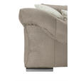 ECKSOFA Naturfarben, Taupe Cord  - Taupe/Chromfarben, KONVENTIONELL, Textil/Metall (335/225cm) - Carryhome