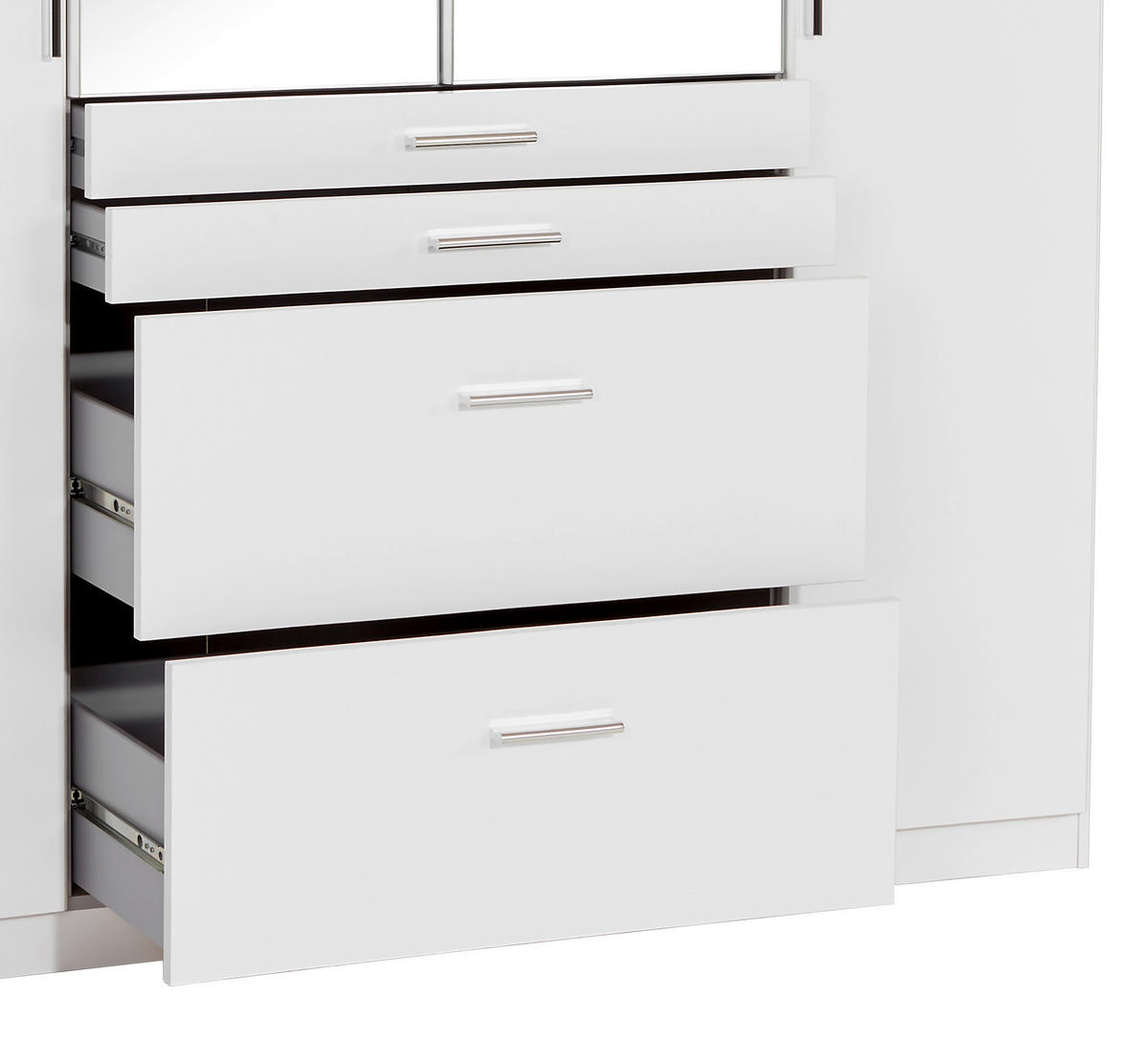 KLEIDERSCHRANK 180/198/58 cm Weiß  - Alufarben/Weiß, KONVENTIONELL, Holzwerkstoff/Kunststoff (180/198/58cm) - MID.YOU