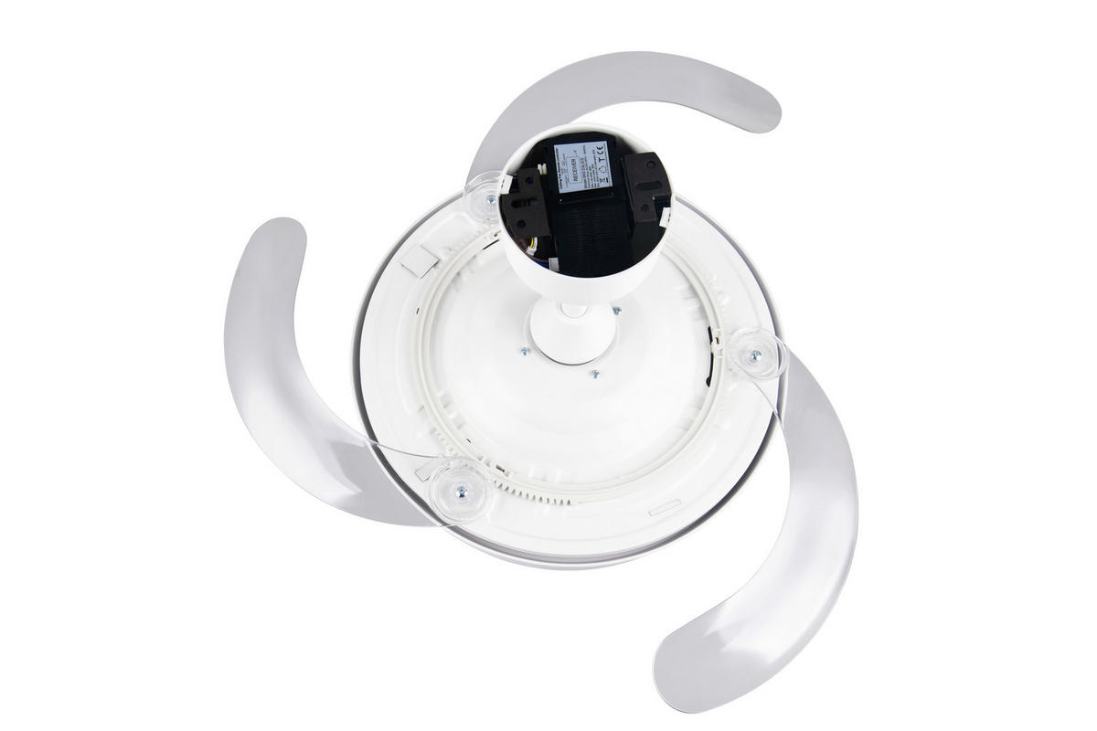 DECKENVENTILATOR - Klar/Weiß, Design, Kunststoff/Metall (46/39cm)