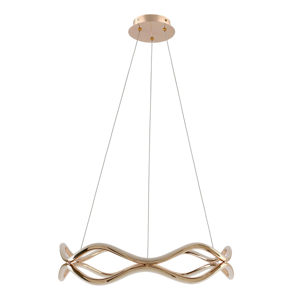 LED-PENDELLEUCHTE 50/50/100 cm  - Weiß/Bronzefarben, Design, Kunststoff/Metall (50/50/100cm)