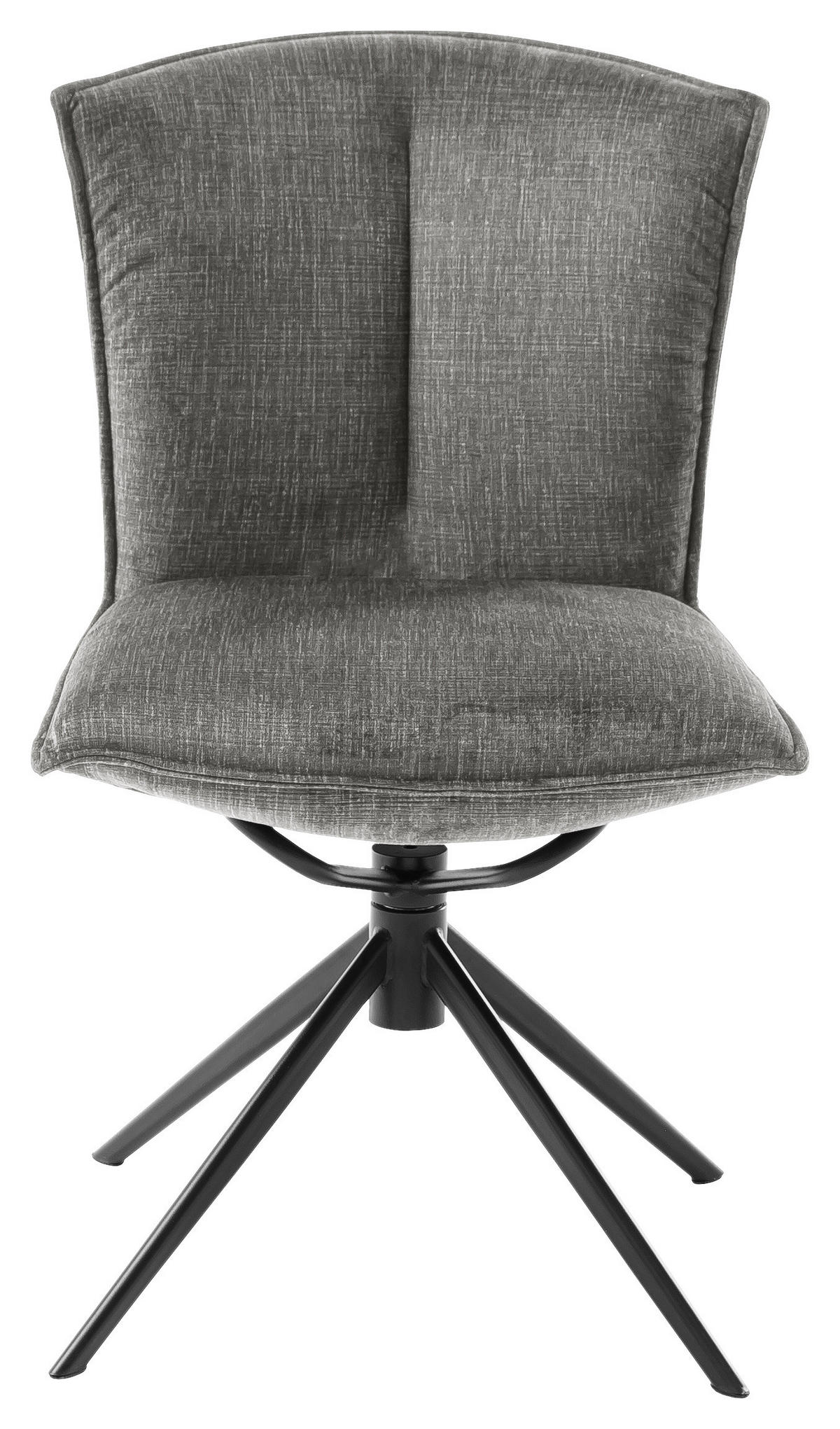 STUHL  in Stahl Velours Metall, Textil  - Anthrazit/Schwarz, Design, Textil/Metall (53/88/62cm) - Novel