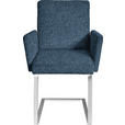 ARMLEHNSTUHL  in Stahl Chenille  - Chromfarben/Dunkelblau, Design, Textil/Metall (56/92/60cm) - Dieter Knoll
