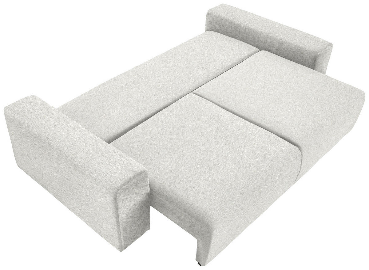 SCHLAFSOFA in Flachgewebe Beige  - Beige/Buchefarben, Konventionell, Holz/Kunststoff (255/86/123cm) - Livetastic